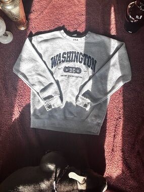 Vintage DC Gray Crewneck Sweatshirt with Flag Tag